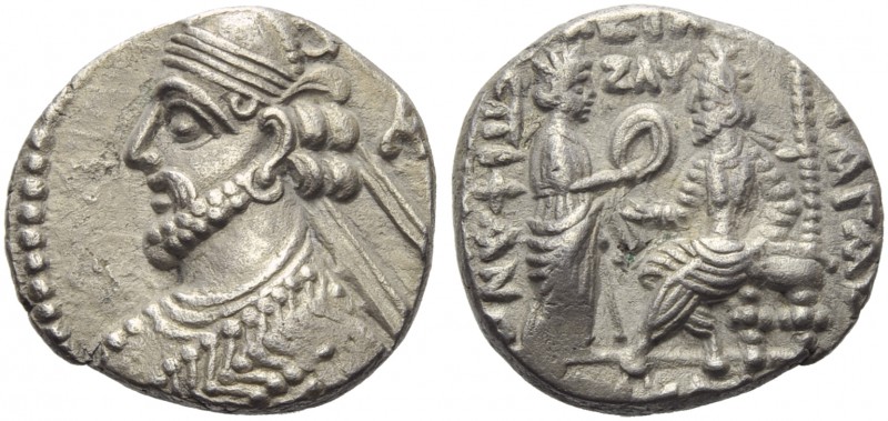 Vologases III (105-147), Tetradrachm, Seleukeia on the Tigris, AD 125; BI (g 14,...