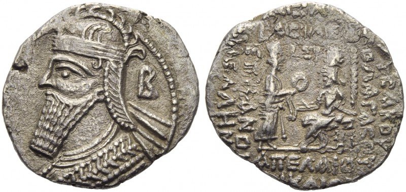 Vologases IV (147-191), Tetradrachm, Seleukeia on the Tigris, November AD 150 ; ...