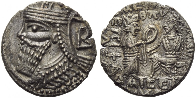 Vologases IV (147-191), Tetradrachm, Seleukeia on the Tigris, May AD 177; AR (g ...