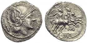 ROMA in monogram series, Quinarius, South-East Italy, c. 211-210 BC