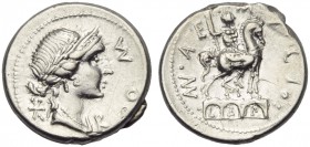 Mn. Aemilius Lepidus, Denarius, Rome, 114 or 113 BC