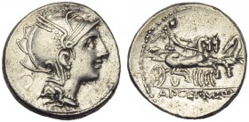 Appius Claudius Pulcher, T. Manlius Mancinus and Q. Urbinius, Denarius, Rome, 111 or 110 BC