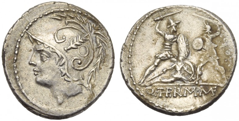 Q. Minucius Thermus M.f., Denarius, Rome, 103 BC; AR (g 3,91; mm 20; h 3); Helme...