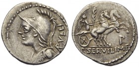 P. Servilius M.f. Rullus, Denarius, Rome, 100 BC
