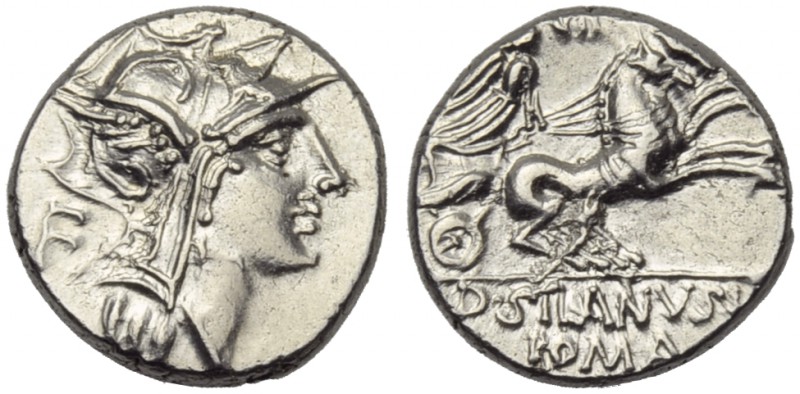 D. Junius Silanus L.f., Denarius, Rome, 91 BC; AR (g 4,10; mm 16; h 3); Helmeted...