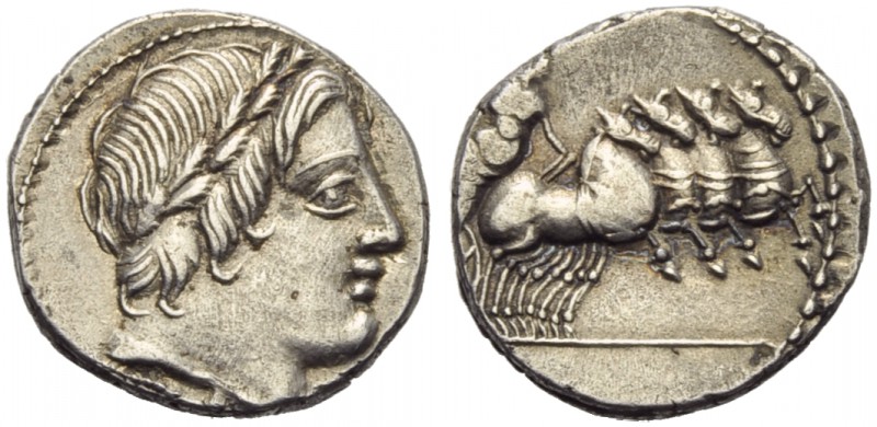 GAR, OGVL, VER series, Denarius, Rome, 86 BC; AR (g 4,07; mm 18; h 6); Head of A...