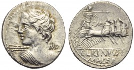 C. Licinius L.f. Macer, Denarius, Rome, 84 BC