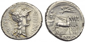 L. Manlius Torquatus for L. Cornelius Sulla Felix, Denarius, Mint moving with Sulla, 82 BC