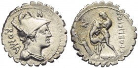 C. Poblicius Q.f., Denarius serratus, Rome, 80 BC
