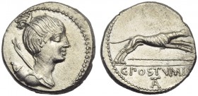 C. Postumius At or Ta, Denarius, Rome, 74 BC