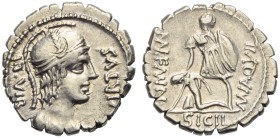 Mn. Aquillius Mn.f. Mn.n., Denarius serratus, Rome, 71 BC