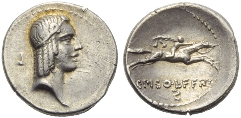 C. Calpurnius Piso L.f. Frugi, Denarius, Rome, 67 BC; AR (g 3,76; mm 19; h 6); H...