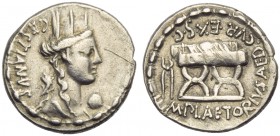M. Plaetorius M.f. Cestianus, Denarius, Rome, 67 BC
