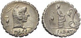 L. Roscius Fabatus, Denarius serratus, Rome, 64 BC