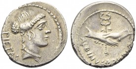 Albinus Bruti f., Denarius, Rome, 48 BC
