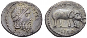 Q. Caecilius Metellus Pius Scipio, Denarius, Africa, 47-46 BC