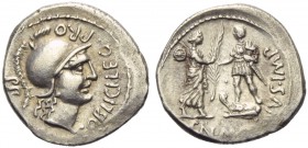 M. Poblicius for Cn. Pompeius Magnus, Denarius, Spain, 46-45 BC