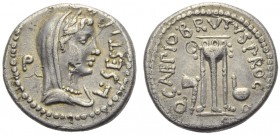 Q. Junius Brutus Caepius with L. Sestius, Denarius, Mint moving with Brutus, 43-42 BC