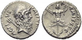 Sextus Pompeius Magnus Pius, Denarius, Sicily, 42-40 BC