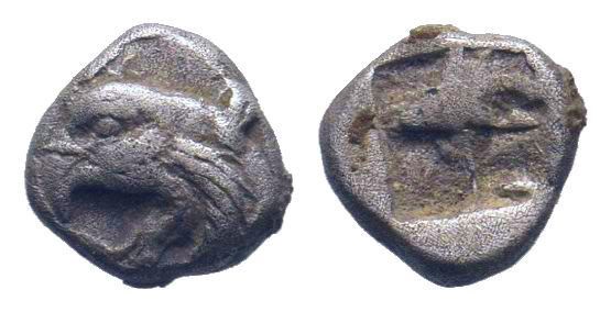 IONIA.Phokaia. Circa 521-478 BC. AR Hemidrachm. Head of griffin left / Quadripar...