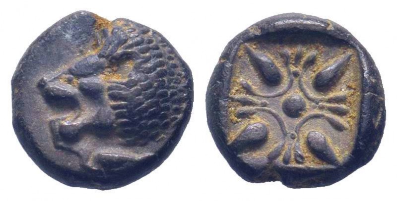IONIA.Miletos.Circa 525-475 BC.AR Obol.Forepart of lion to left / Stellate patte...