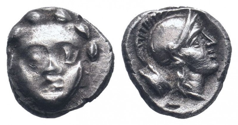 PISIDIA.Selge.Circa 350-300 BC.AR obol. head of Gorgoneion/head of Athena. SNG C...