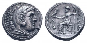 KINGS of MACEDON. Kassander. 317-305 BC. AR Tetradrachm . In the name and types of Alexander III. Amphipolis mint. Head of Herakles right, wearing lio...