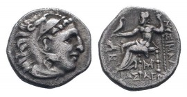 KINGS of MACEDON.Lysimachos. 305-281 BC.Sestos mint. AR Drachm. In the name and types of Alexander III of Macedon. Head of Herakles right, wearing lio...