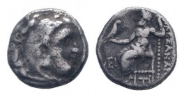 KINGS of MACEDON. Antigonos I Monophthalmos.320-306 BC.Kolophon mint. AR Drachm. In the name and types of Alexander III. Head of Herakles r., wearing ...