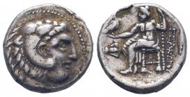 KINGS of MACEDON. Alexander III.The Great.336-323 BC.AR Drachm. Magnesia pros Maiandros. Head of Herakles right, wearing lion skin / AΛΕΞΑΝΔΡΟΥ, Zeus ...