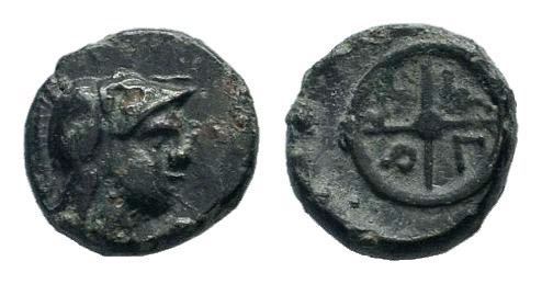 BITHYNIA.Apameia-Myrleia circa 203 BC.AE Bronze. Helmeted head of Athena right /...