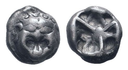 MYSIA. Parion. 5th century BC. Drachm . Facing gorgoneion with large ears and pr...