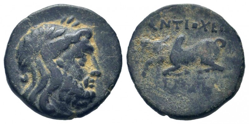 CARIA.Antioch ad Maeandrum.168-100 BC.AE Bronze. laureate head of Zeus right / A...