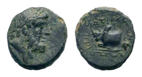 CARIA. Antioch ad Maeandrum. 2nd Century BC.AEBronze. Laureate head of Zeus to r...