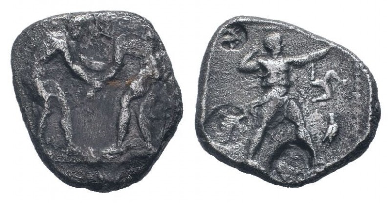 PAMPHYLIA. Aspendos. Circa 380/75-330/25 BC. AR Stater. Two wrestlers grappling ...