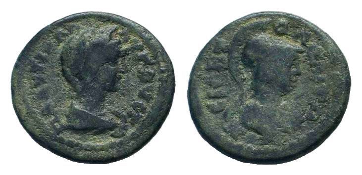 MYSIA. Miletopolis. Plautilla. 202-205 AD.AE Bronze. ΠΛΑΥΤΙΛΛΑ ΑΥΓΟΥΣΤ, Draped b...