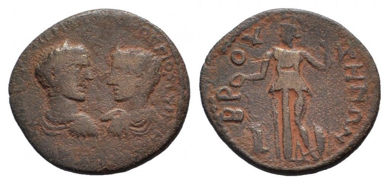 PHRYGIA. Bruzus. Maximinus I, with Maximus. 235-238 AD.AE Bronze. ΑΥΤ Κ Γ ΙΟΥ ΟΥ...