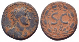 SYRIA. Seleucis and Pieria. Trajan. 98-117 AD.AE Bronze.ΑΥΤΟΚΡ ΚΑΙϹ ΝΕΡ ΤΡΑΙΑΝΟϹ ϹΕΒ ΓΕΡΜ ΔΑΚ, laureate head of Trajan, right / S C, in laurel wreath;...