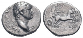 VESPASIAN.69- 79 AD.Antioch mint.AR Denarius.Antioch mint. Struck AD 72-733. Laureate head right / Vespasian in slow quadriga right, holding branch an...