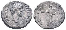 ANTONINUS PIUS.138-161 AD.Rome mint.AR Denarius.ANTONINVS AVG PIVS P P TR P COS IIII, bare head right / APOLLINI AVGVSTO, Apollo standing front, head ...