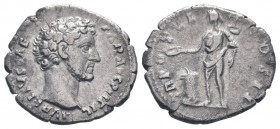 MARCUS AURELIUS.161-180 AD.Rome mint.AR Denarius.AVRELIVS CAESAR AVG PII FIL, Head of Marcus Aurelius, bare, right / TR POT VII COS II, Genius Exercit...