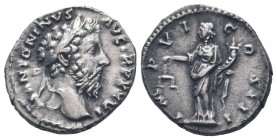 MARCUS AURELIUS.161-180 AD.Rome mint.AR Denarius.M ANTONINVS AVG TRP XXVI, Laureate head right / IMP VI COS III, Aequitas standing left, holding scale...
