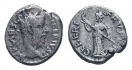 PESCENNIUS NIGER. AD 193-194.Antioch mint.AR Denarius.IMP CAES C PESCEN NIGER IVST AV, Head of Pescennius Niger, laureate, right / CERERI FRVFER, Cere...