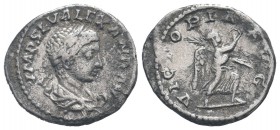 SEVERUS ALEXANDER.222-235 AD.Rome mint.AR Denarius.IMP SEV ALEXAND AVG, Laureate and draped bust of Severus right / VICTORIA AVG, Victory advancing ri...