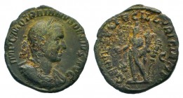TRAJAN DECIUS.. 249-251 AD.Rome mint. AE Sestertius.IMP C M Q TRAIANVS DECIVS AVG, Bust of Trajan Decius, radiate, draped, cuirassed, right / GENIVS E...