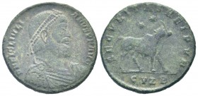JULIAN II.360-363 AD.Cyzicus mint. AE Follis. D N FL CL IVLI ANVS P F AVG; bust of Julian, pearl diademed, draped, cuirassed, right / SECVRITAS REI PV...