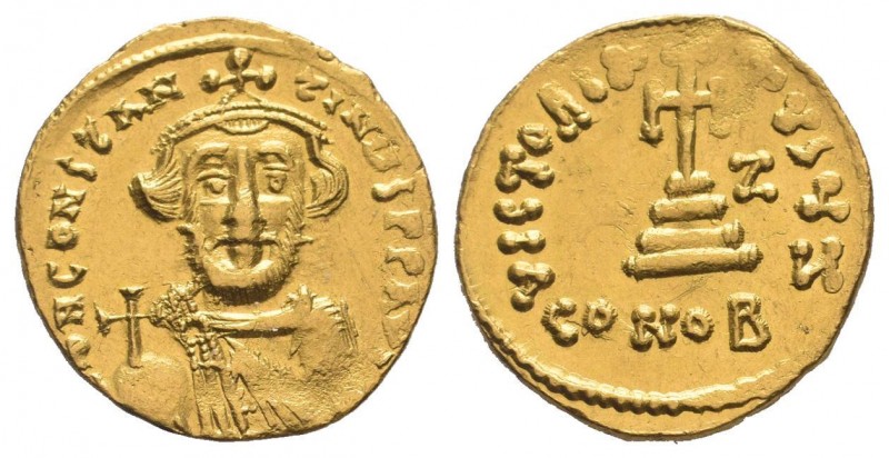 CONSTANS II.641–678 AD. AV Solidus. Constantinople mint. DN CONSTANTINUS PP AVG,...