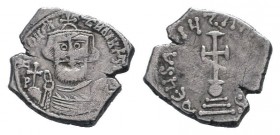 CONSTANS II.641-678 AD.Constantinopolis mint.AR Hexagram. d N CONStAN – tINYS P P AV, bearded bust facing, wearing crown with cross on circlet and chl...