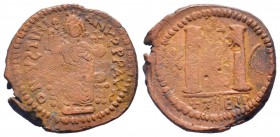 JUSTINIAN I.527-565 AD. Antioch mint.AE Follis. DN IVSTINIANVS PP AVG , Justinian seated facing on throne, holding sceptre and cross on globe / Large ...