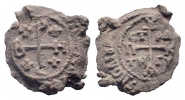 BYZANTINE LEAD SEAL.Circa 550-650 AD.PB Seal. Cruciform invocative monogram / Cruciform invocative monogram.very fine.

Weight : 11.4 gr

Diameter : 2...